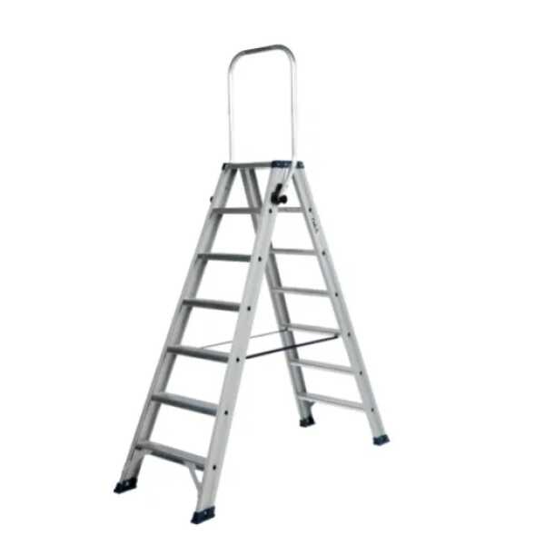 DAS 2x7 dubbele trapladder Ano met inklapbare beugel