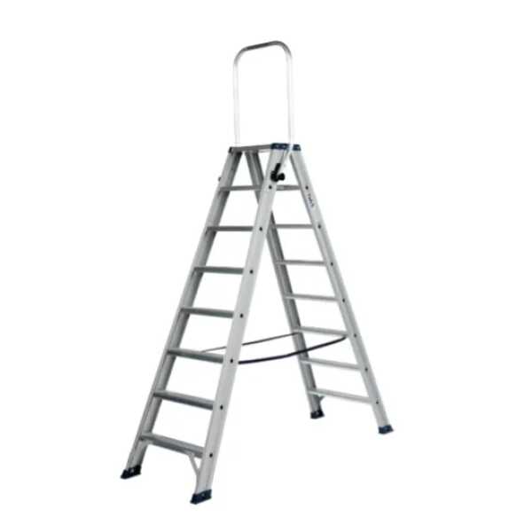 DAS 2x8 dubbele trapladder Ano met inklapbare beugel