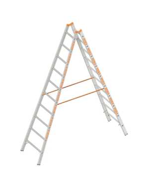 Layher 2x10 tweedelige scharnierladder - 2.95m