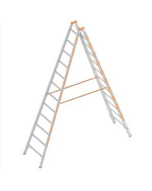 Layher 2x12 tweedelige scharnierladder - 3.50m