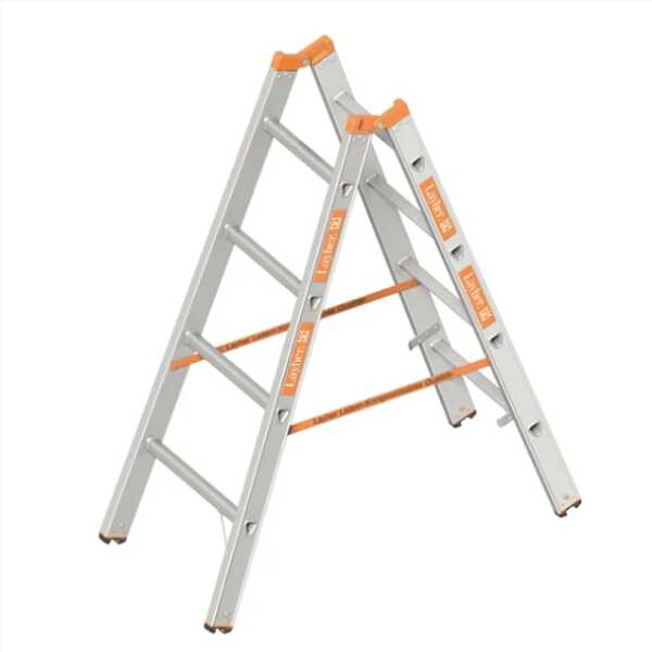 Layher 2x4 tweedelige scharnierladder - 1.30m