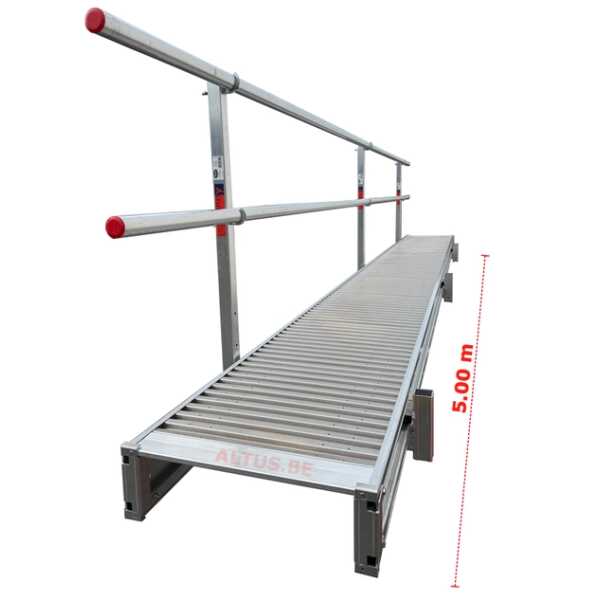 Altrex loopvloer rectoverso 5.00m met dubbele leuning 1 zijde