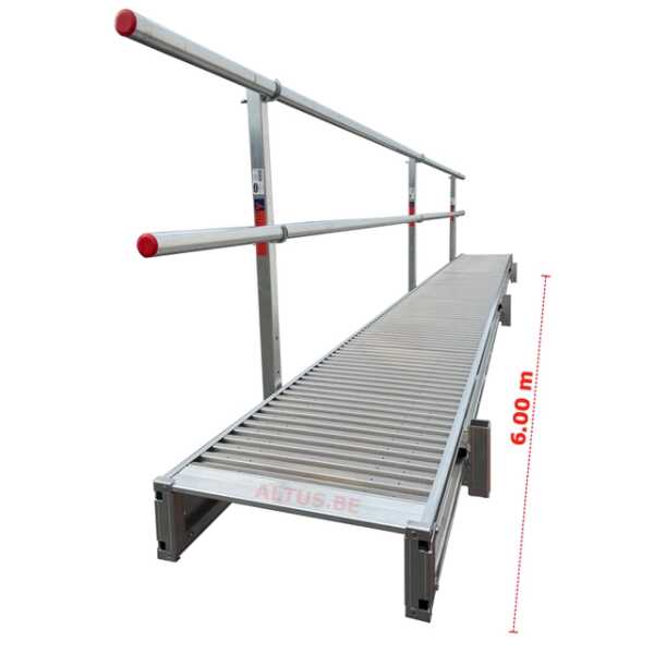 Altrex loopvloer rectoverso 6.00m met dubbele leuning 1 zijde