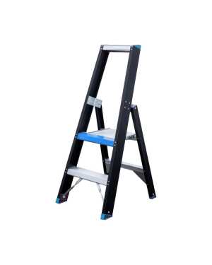 Eurostairs enkele trapladder 2 treden - Black edition - 0.50 m stahoogte