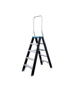 Atom-pro 2x5 trapladder met beugel - Blauw-Zwart “Limited Edition” - 1.25m