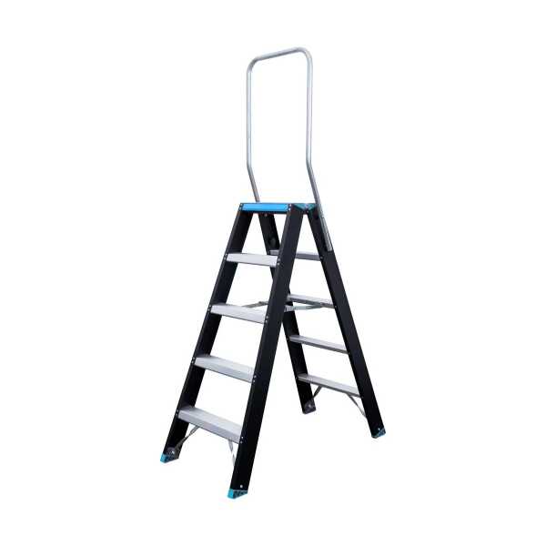 Atom-pro 2x5 trapladder met beugel - Blauw-Zwart “Limited Edition” - 1.25m
