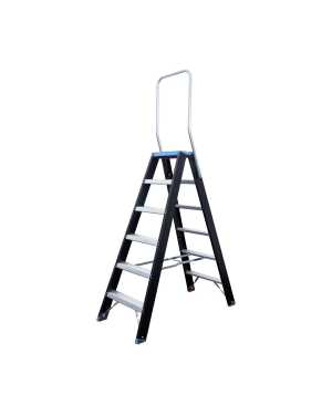 Atom-pro 2x6 trapladder met beugel - Blauw-Zwart “Limited Edition” - 1.50m