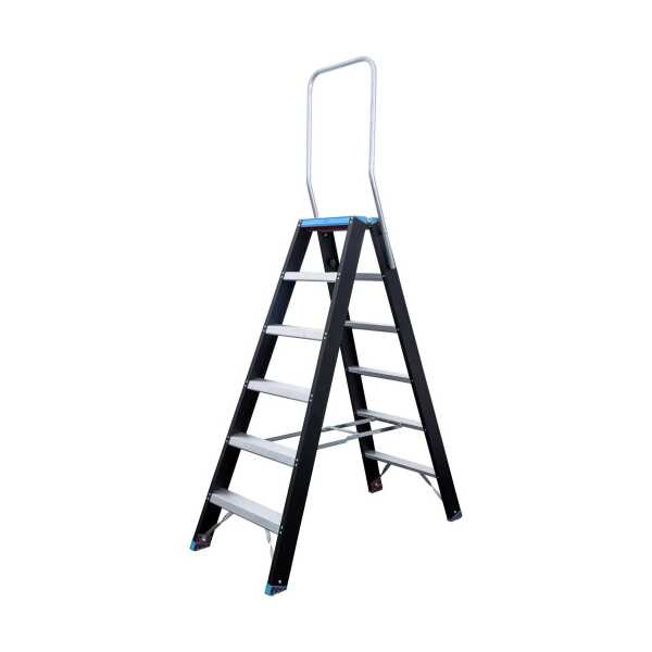 Atom-pro 2x6 trapladder met beugel - Blauw-Zwart “Limited Edition” - 1.50m