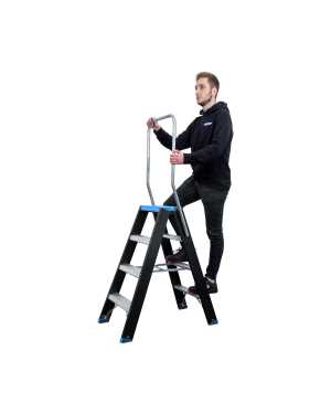 Atom-pro 2x4 trapladder met beugel - Blauw-Zwart “Limited Edition” - 1.00m