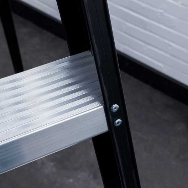 Eurostairs enkele trapladder 6 treden - Black edition - 1.50 m stahoogte