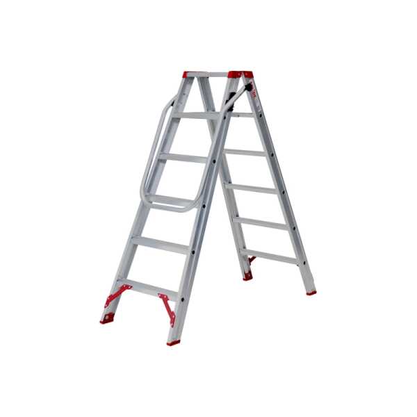 Solide 2x6 Ecopro dubbele trapladder met inklapbare beugel