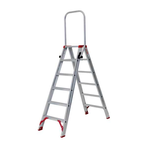 Solide 2x6 Ecopro dubbele trapladder met inklapbare beugel