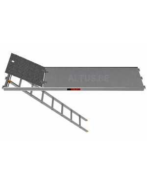 Layher Blitz 2.57m Passagevlonder - Aluminum u-oplegging - met ladder en luik