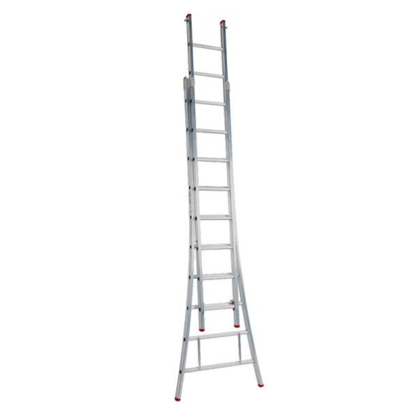 Solide 2x10 sporten Eco Professionele 2-delige ladder met gebogen voet - 4.50m