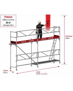 Layher Blitz - Aluminium gevelsteigerpakket - Pakket compleet 20m²