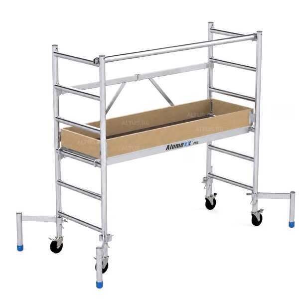 6-sports PRO kamersteiger - Platform zonder luik 0.75x1.90x3.00m wh - CONFORM EN1004:2020