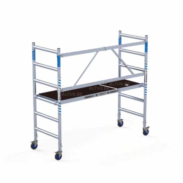 6-sports BasiQ kamersteiger - Platform met luik 0.75x1.90x3.00m wh
