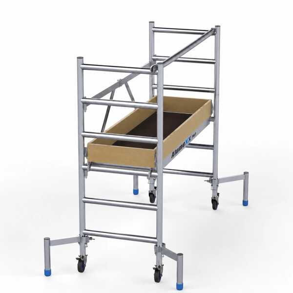 6-sports PRO kamersteiger - Platform zonder luik 0.75x1.90x3.00m wh - CONFORM EN1004:2020