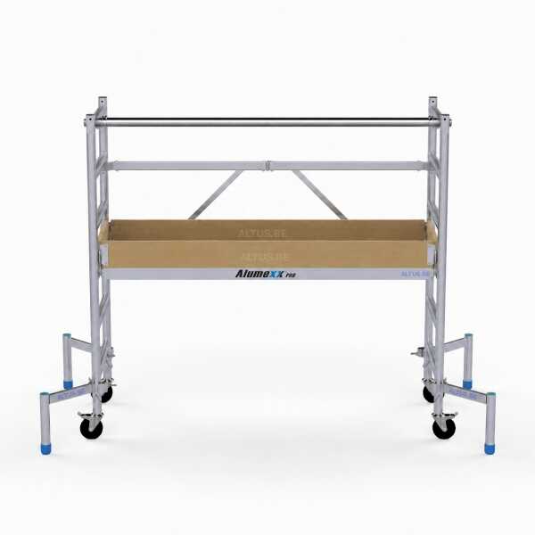 6-sports PRO kamersteiger - Platform zonder luik 0.75x1.90x3.00m wh - CONFORM EN1004:2020